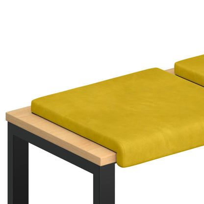 Bench Cushion 4 pcs Velvet Yellow Depth 35 cm
