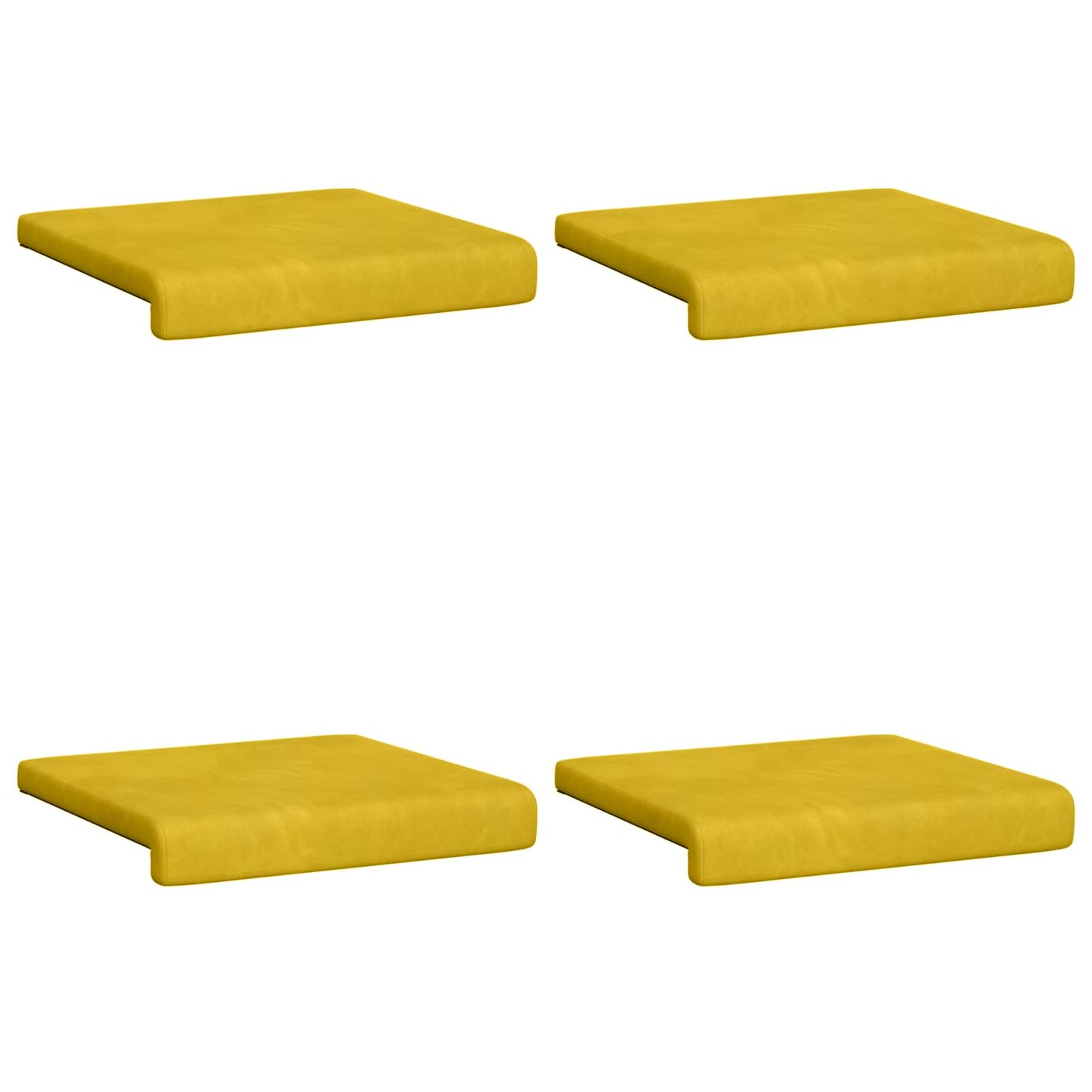 Bench Cushion 4 pcs Velvet Yellow Depth 35 cm