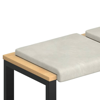 Bench Cushion 4 pcs Velvet Cream Depth 35 cm