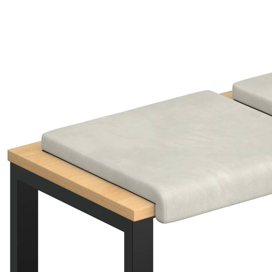 Bench Cushion 4 pcs Velvet Cream Depth 35 cm