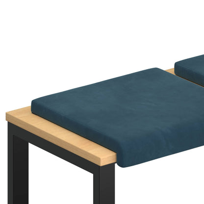 Bench Cushion 4 pcs Velvet Blue Depth 35 cm
