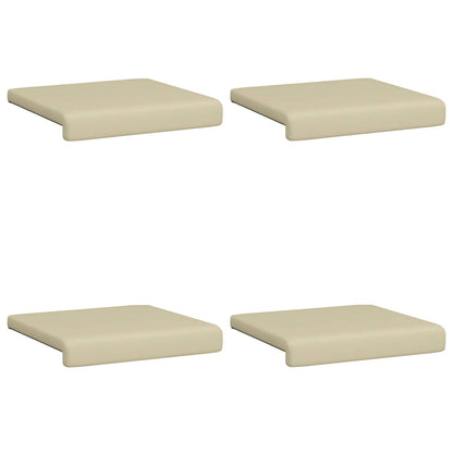 Bench Cushion 4 pcs Faux Leather Cream Depth 35 cm