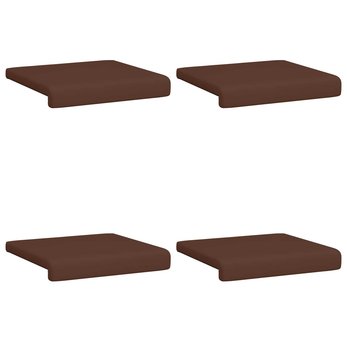 Bench Cushion 4 pcs Faux Leather Brown Depth 35 cm