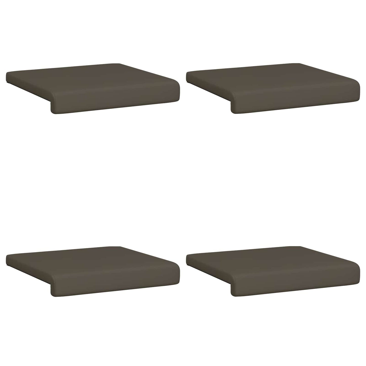 Bench Cushion 4 pcs Faux Leather Grey Depth 35 cm
