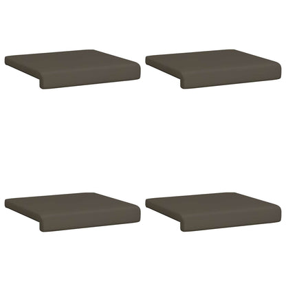 Bench Cushion 4 pcs Faux Leather Grey Depth 35 cm