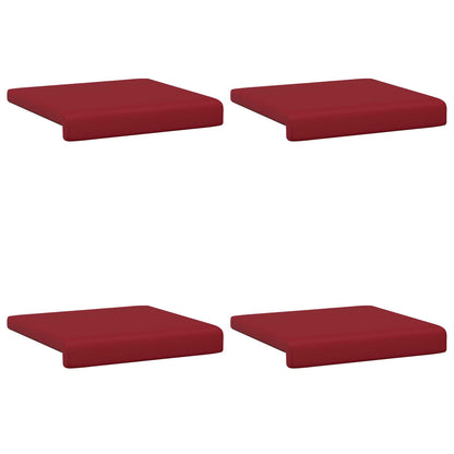Bench Cushion 4 pcs Faux Leather Wine Red Depth 35 cm