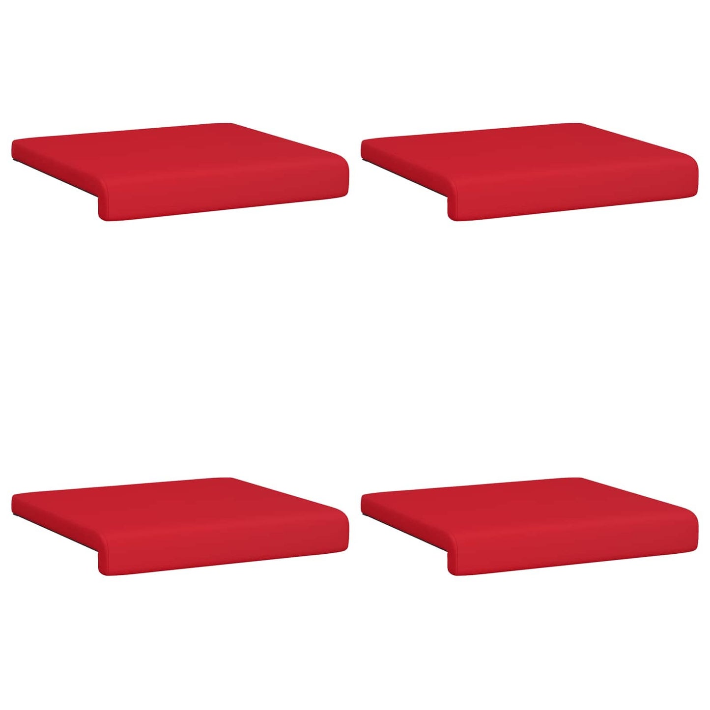 Bench Cushion 4 pcs Faux Leather Red Depth 35 cm