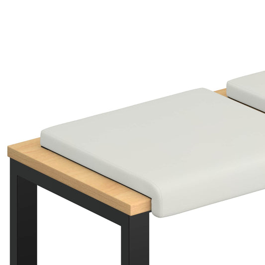 Bench Cushion 4 pcs Faux Leather White Depth 35 cm