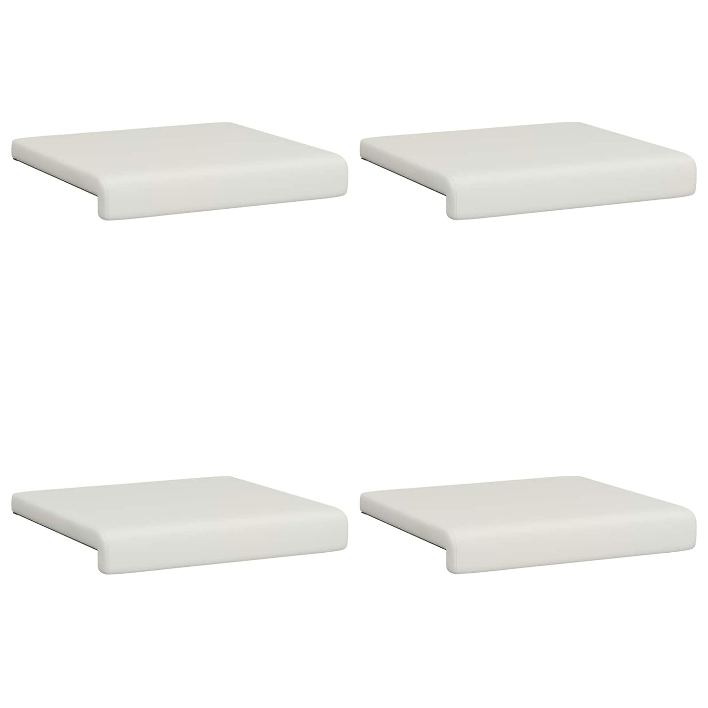 Bench Cushion 4 pcs Faux Leather White Depth 35 cm