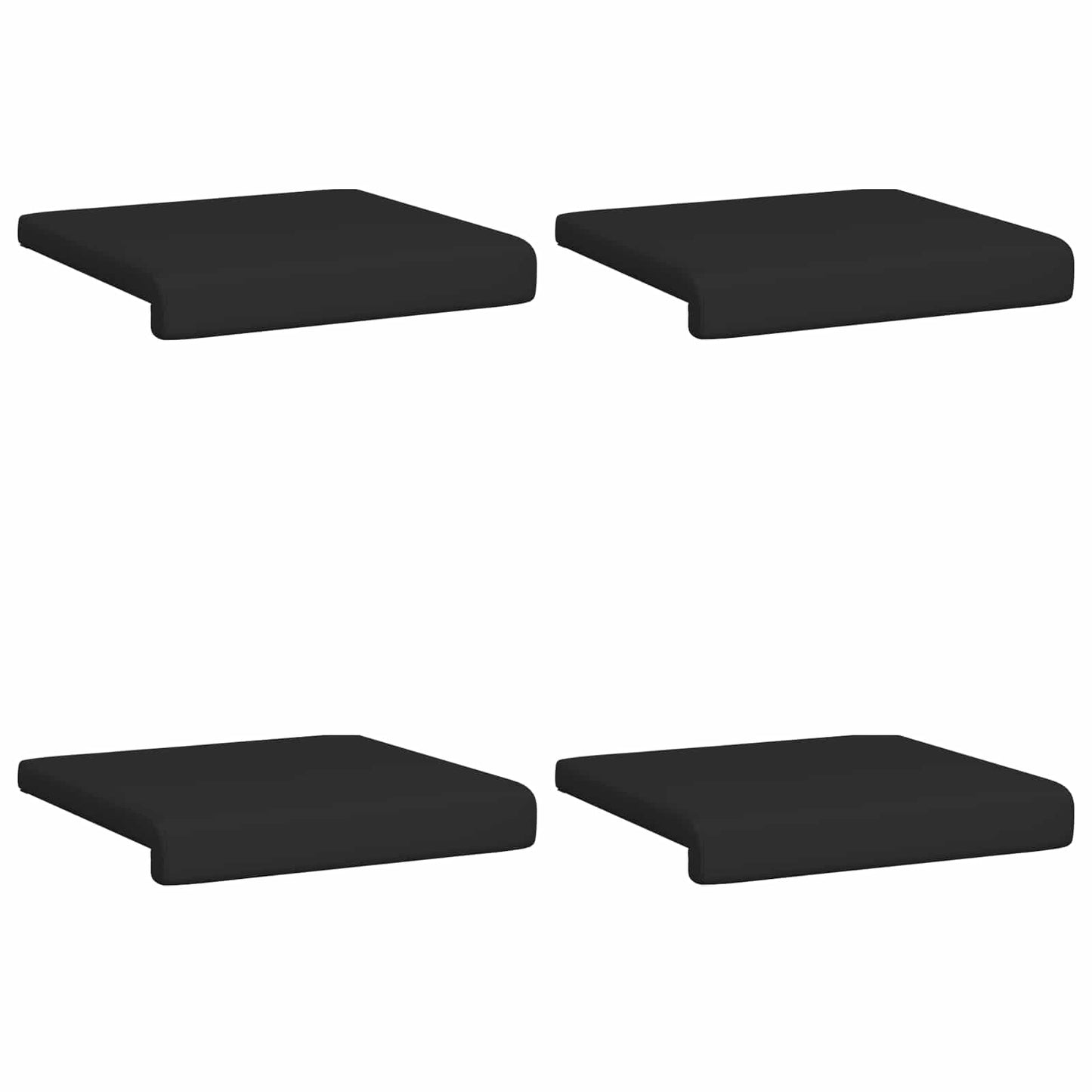 Bench Cushion 4 pcs Faux Leather Black Depth 35 cm