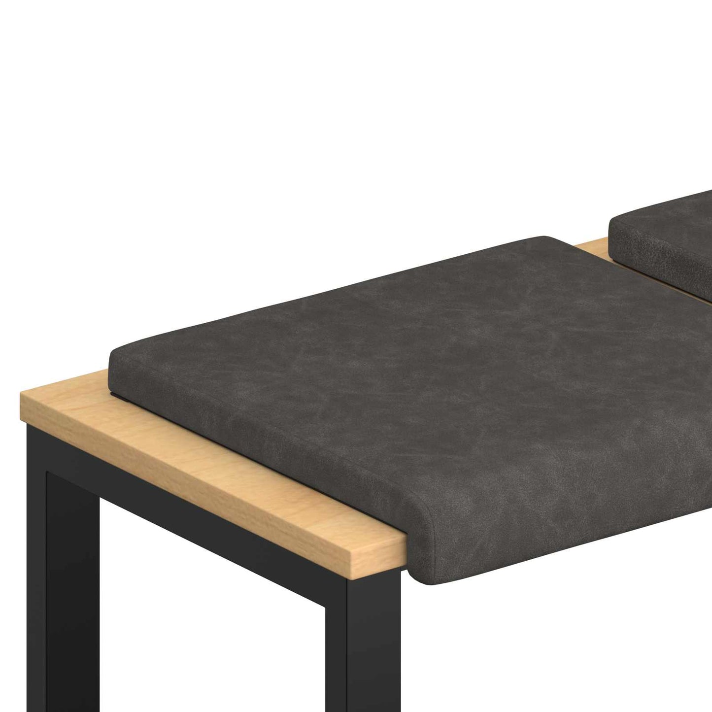 Bench Cushion 4 pcs Faux Leather Black Depth 35 cm