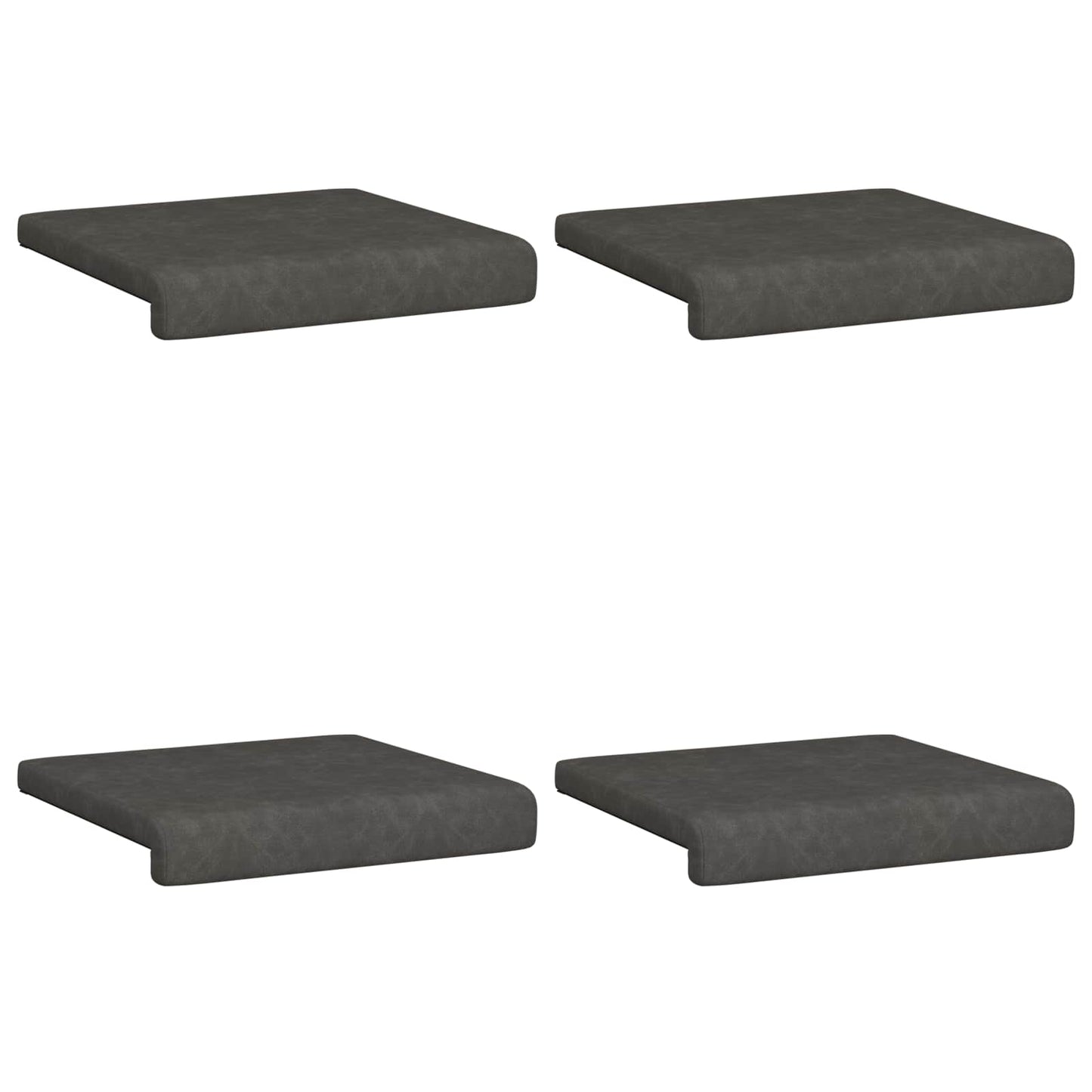 Bench Cushion 4 pcs Faux Leather Black Depth 35 cm