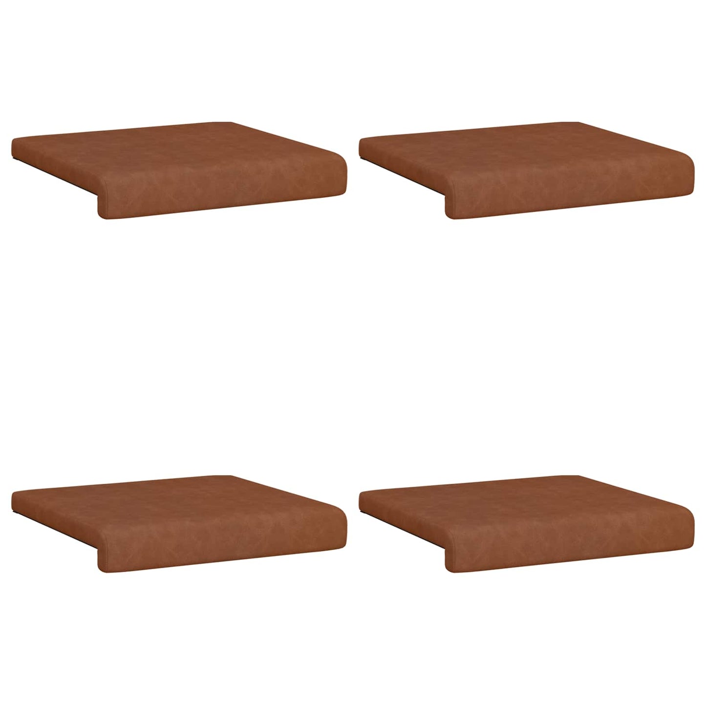 Bench Cushion 4 pcs Faux Leather Brown Depth 35 cm
