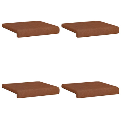 Bench Cushion 4 pcs Faux Leather Brown Depth 35 cm