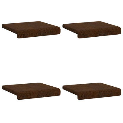 Bench Cushion 4 pcs Faux Suede Fabric Brown Depth 35 cm
