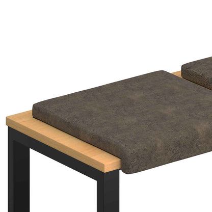Bench Cushion 4 pcs Faux Suede Fabric Dark Grey Depth 35 cm