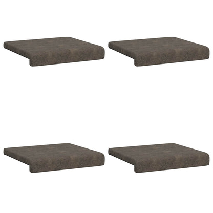 Bench Cushion 4 pcs Faux Suede Fabric Dark Grey Depth 35 cm