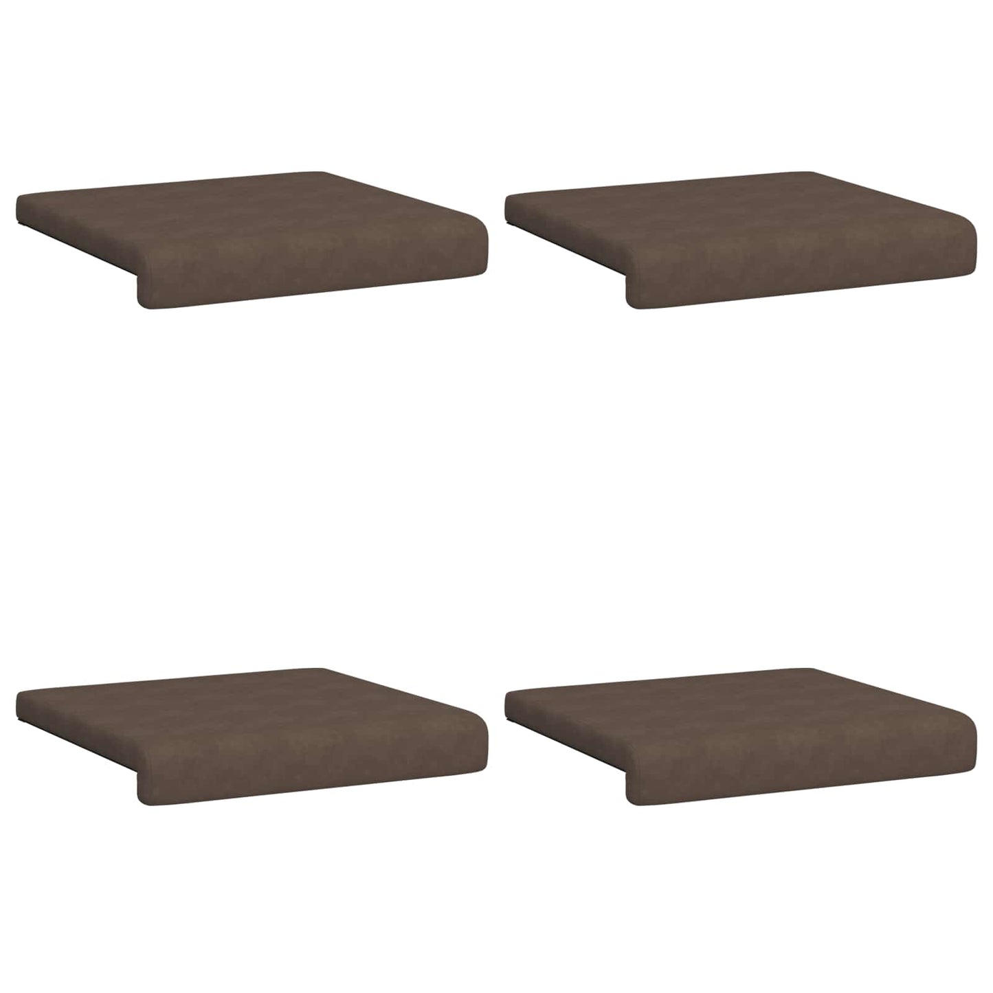 Bench Cushion 4 pcs Microfiber Brown Depth 35 cm