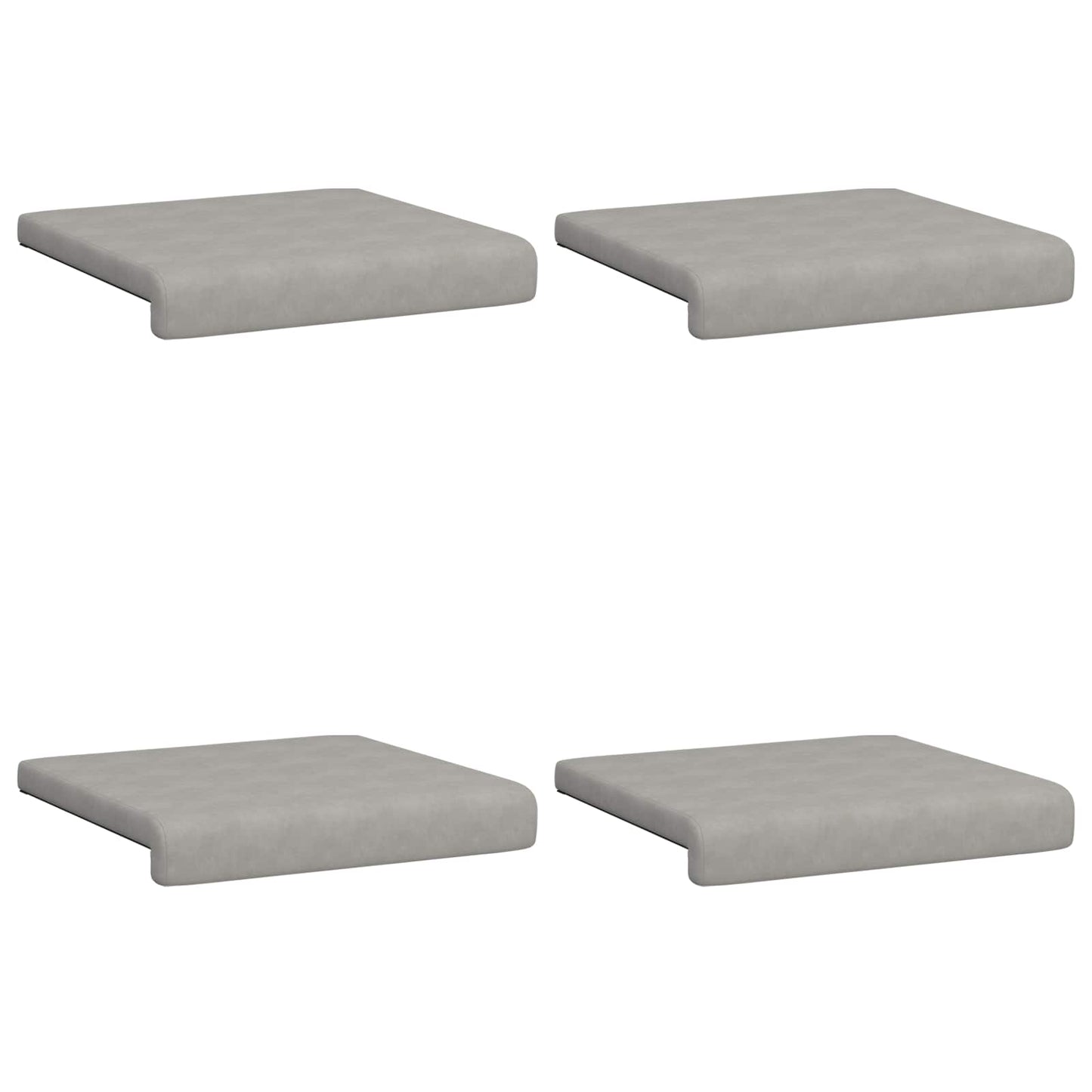 Bench Cushion 4 pcs Microfiber Light Grey Depth 35 cm