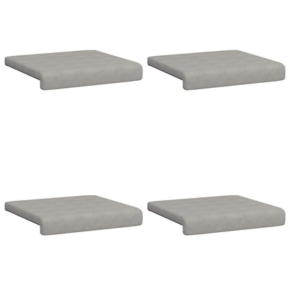 Bench Cushion 4 pcs Microfiber Light Grey Depth 35 cm