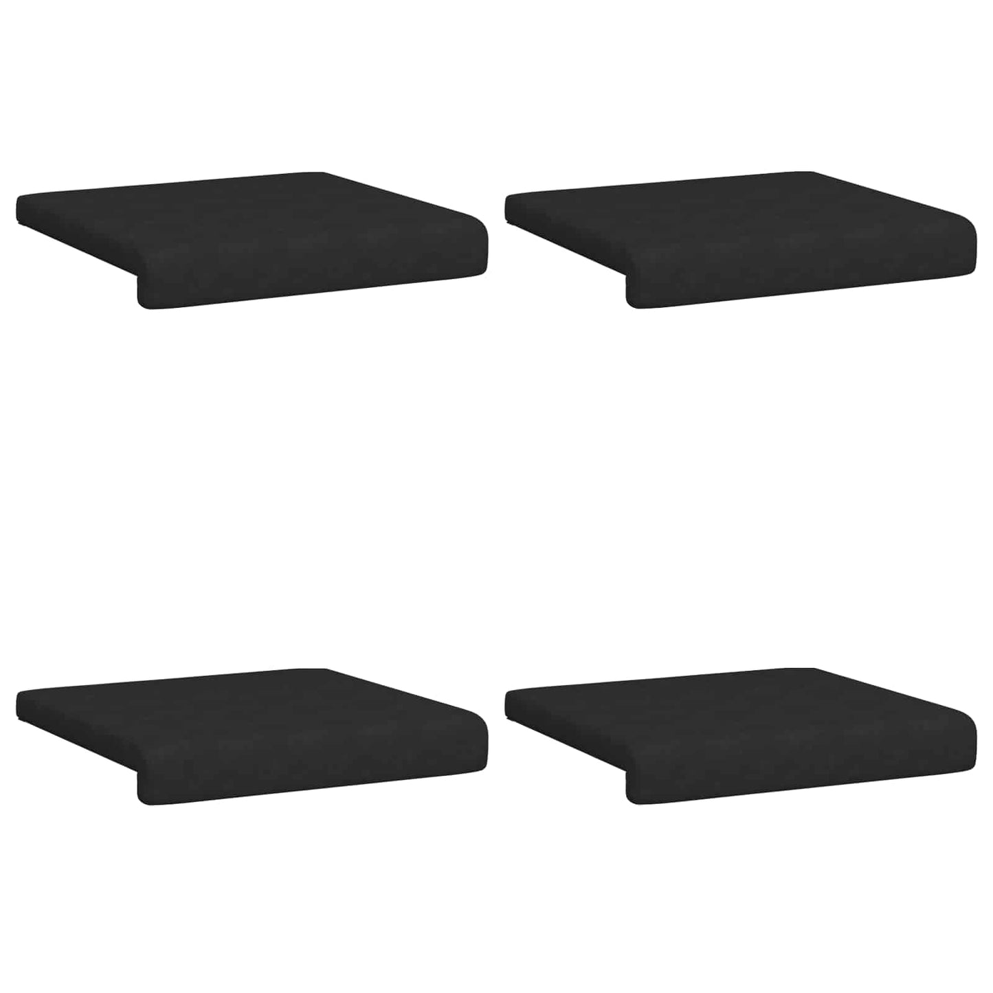 Bench Cushion 4 pcs Microfiber Black Depth 35 cm