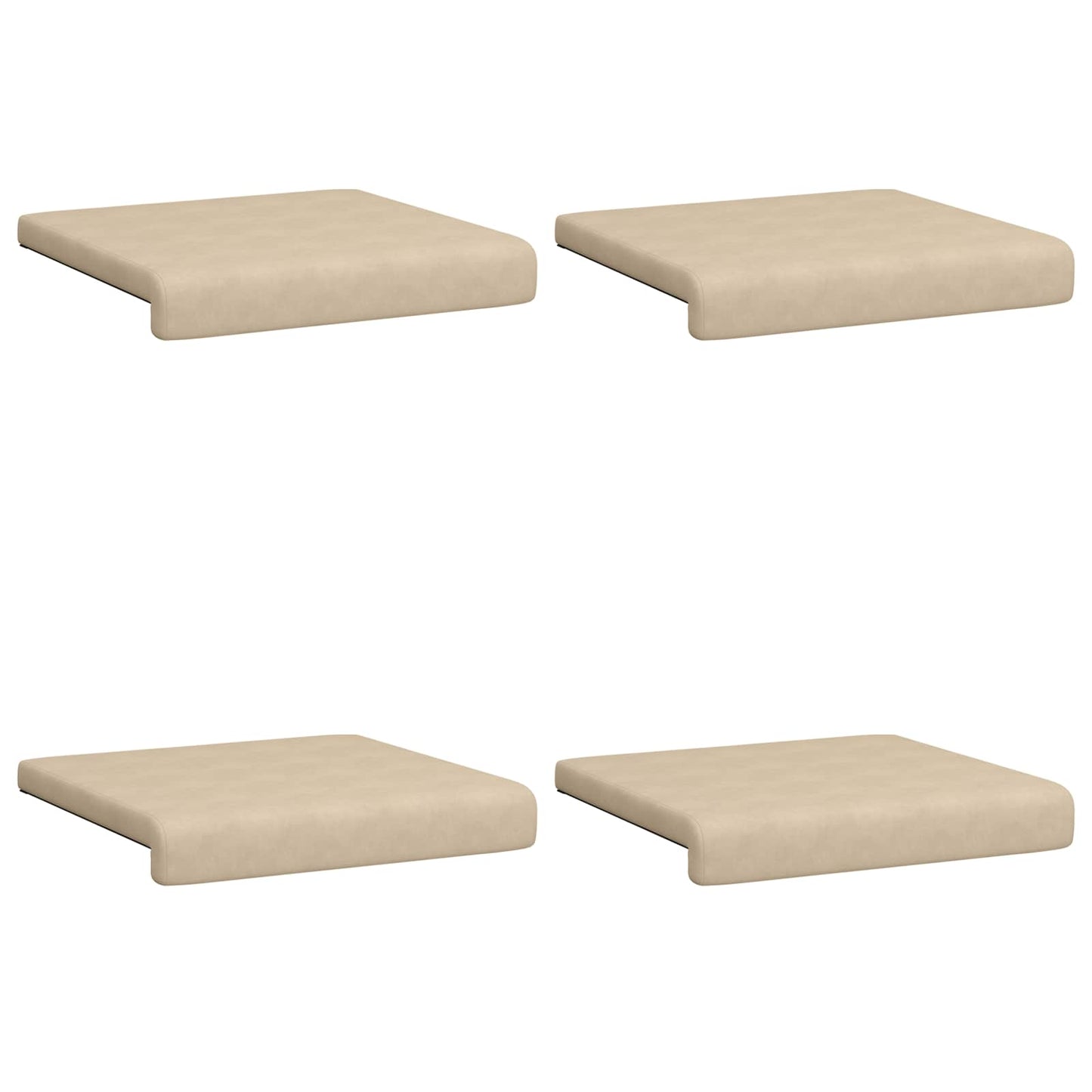 Bench Cushion 4 pcs Microfiber Cream Depth 35 cm
