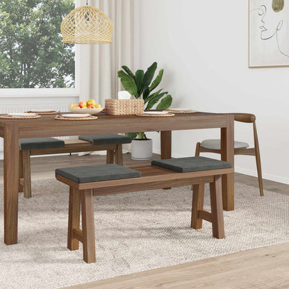 Bench Cushion 4 pcs Corduroy Dark Grey Depth 35 cm