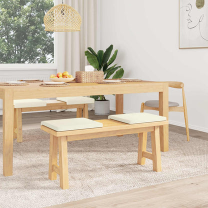Bench Cushion 4 pcs Corduroy Cream Depth 35 cm