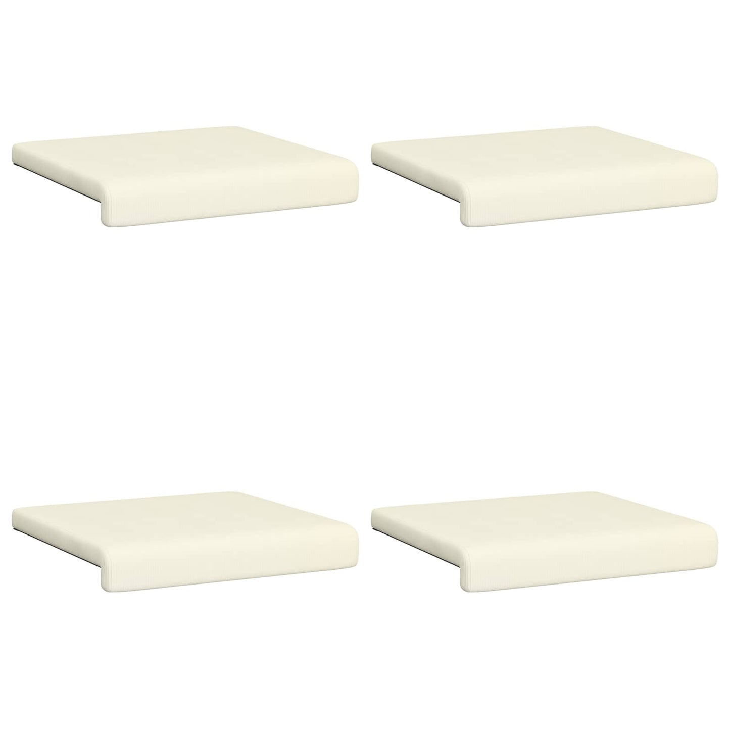 Bench Cushion 4 pcs Corduroy Cream Depth 35 cm