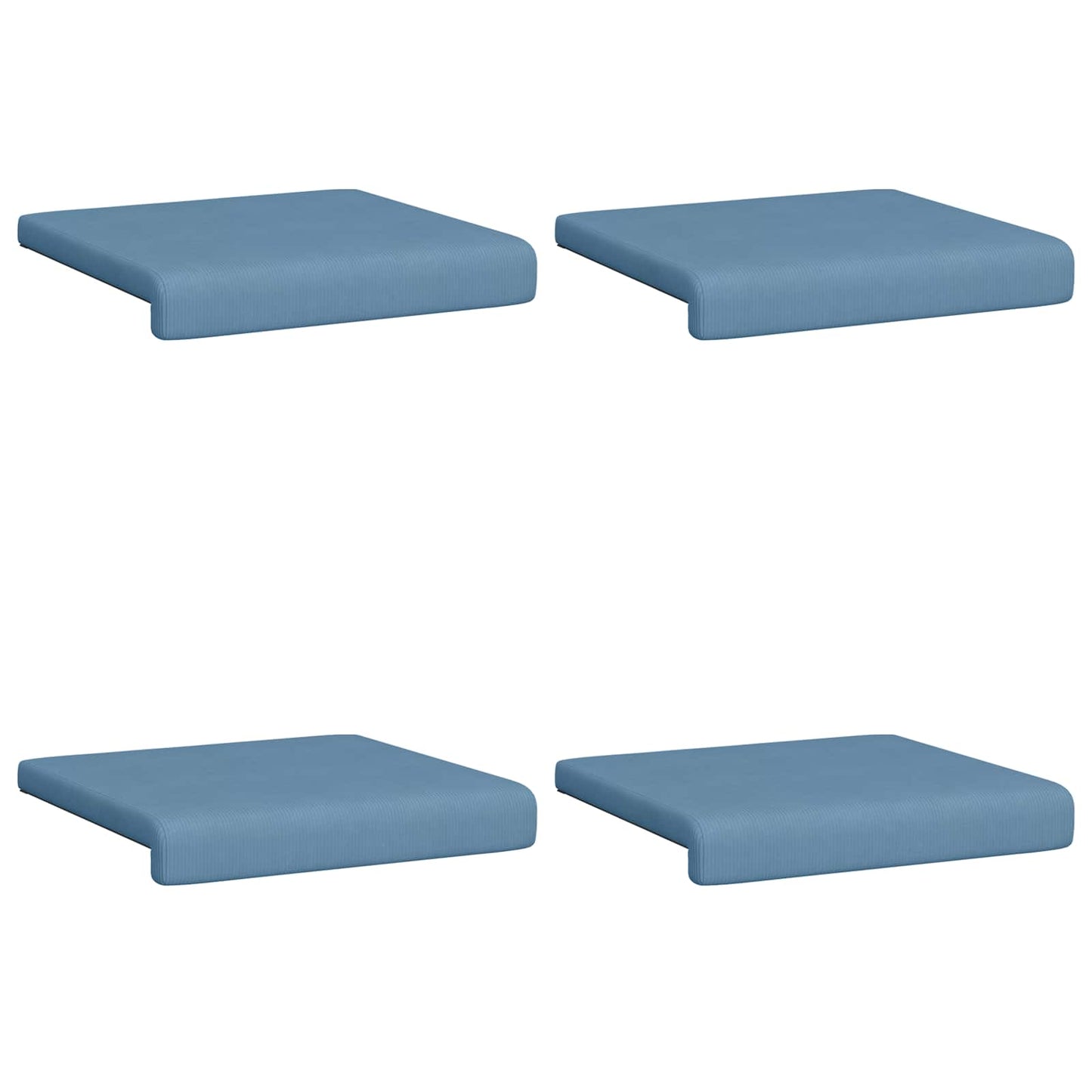 Bench Cushion 4 pcs Corduroy Blue Depth 35 cm