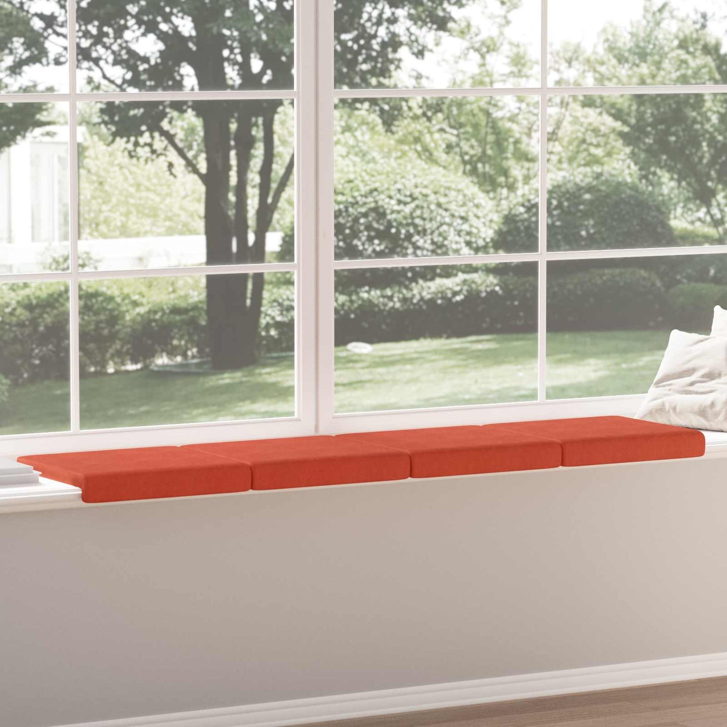 Bench Cushion 4 pcs Corduroy Red Orange Depth 35 cm