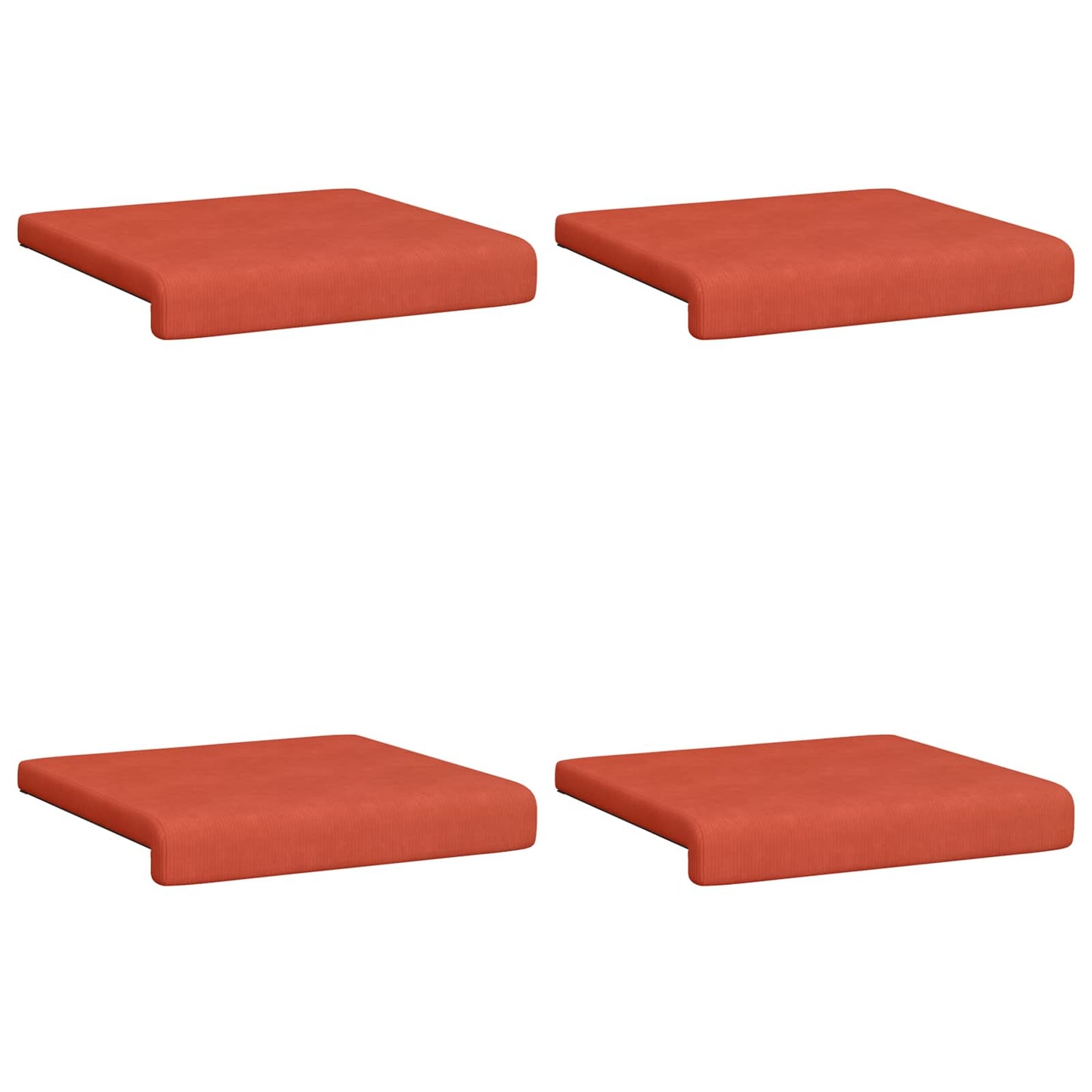 Bench Cushion 4 pcs Corduroy Red Orange Depth 35 cm