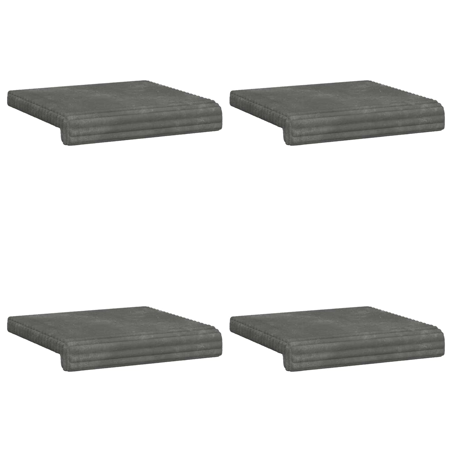 Bench Cushion 4 pcs Plush Corduroy Light Grey Depth 35 cm