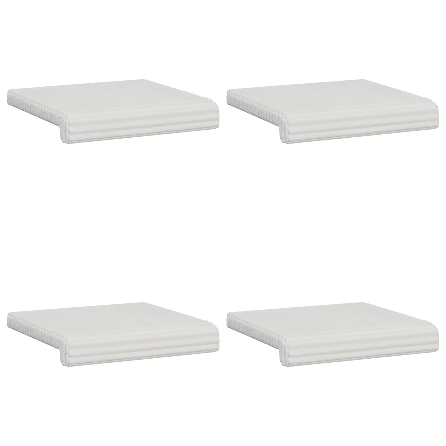 Bench Cushion 4 pcs Plush Corduroy Cream Depth 35 cm