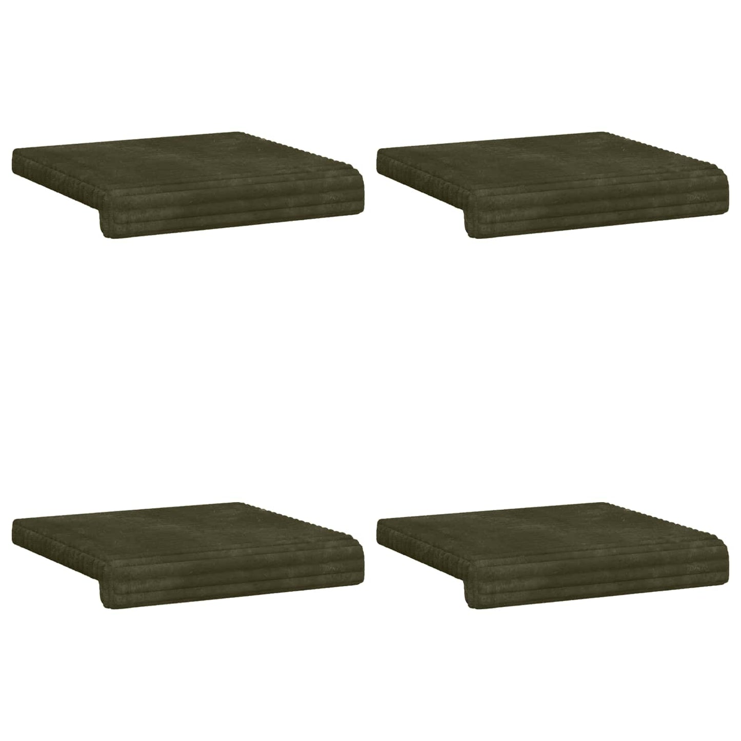 Bench Cushion 4 pcs Plush Corduroy Green Depth 35 cm