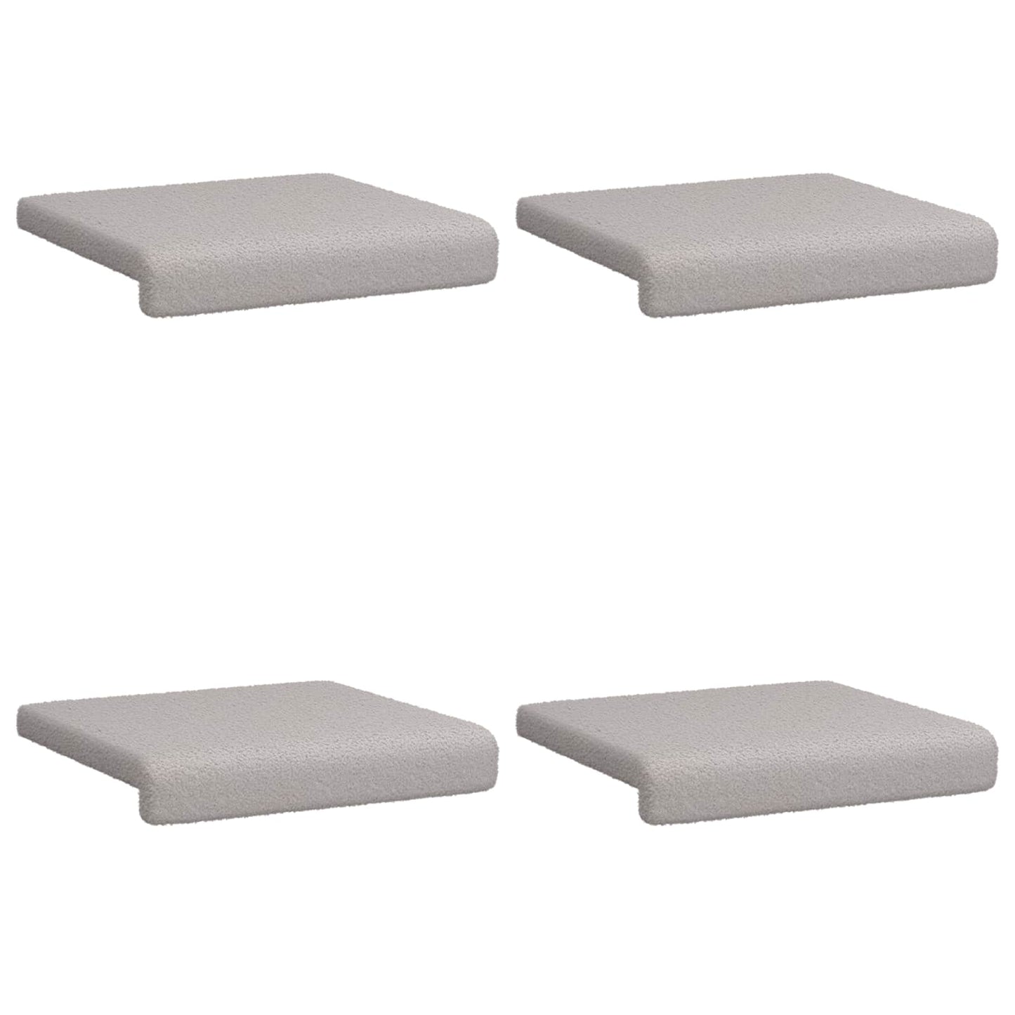Bench Cushion 4 pcs Sherpa Fabric Light Grey Depth 35 cm