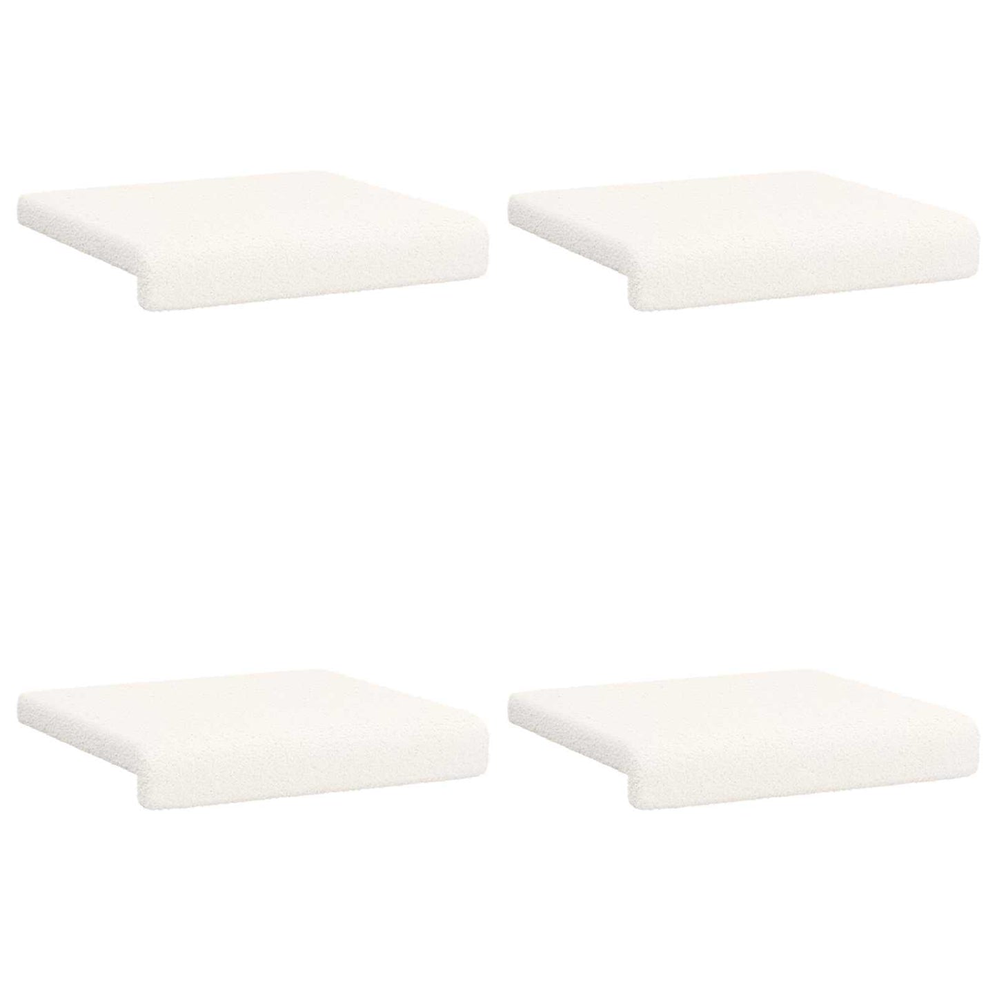 Bench Cushion 4 pcs Sherpa Fabric Cream Depth 35 cm