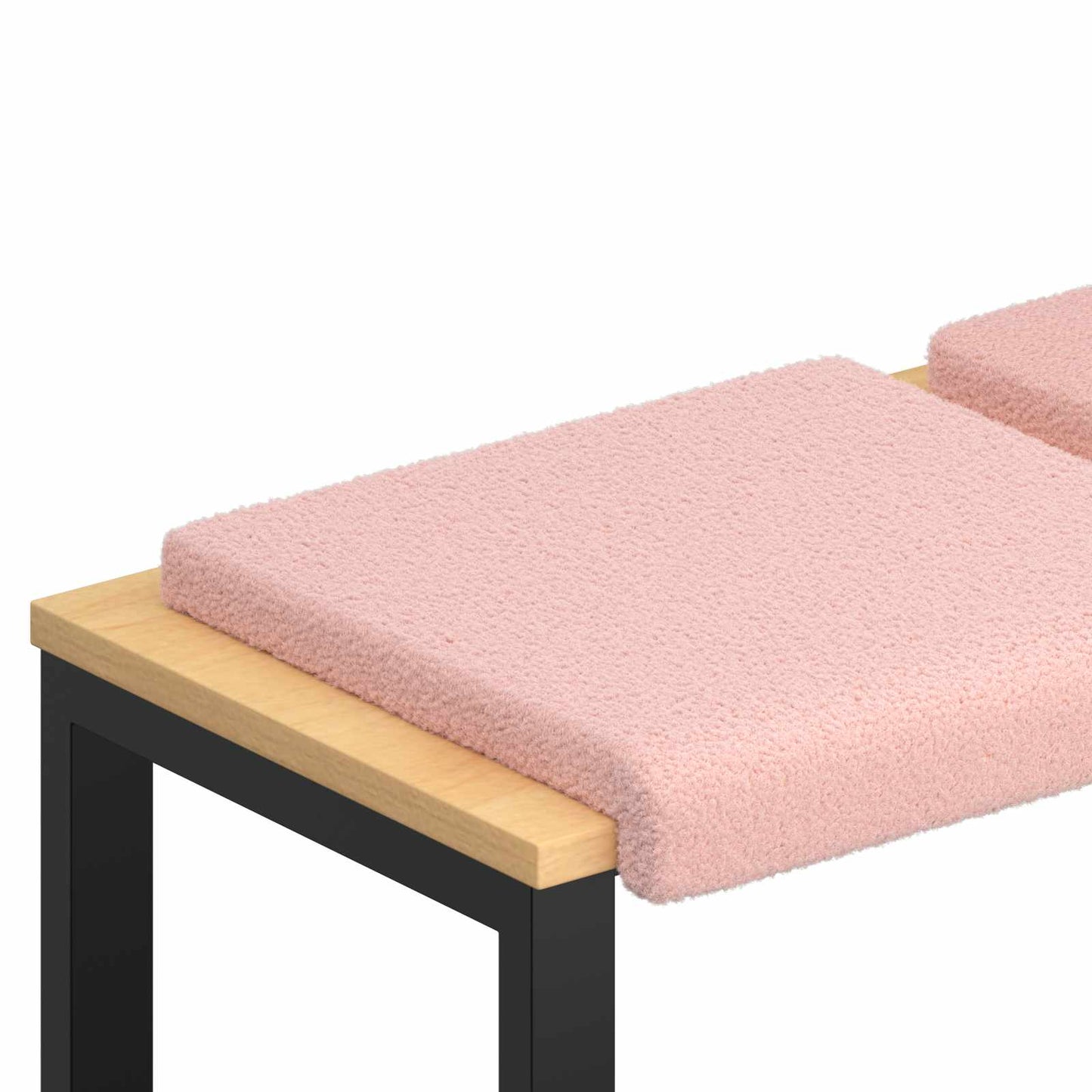 Bench Cushion 4 pcs Sherpa Fabric Pink Depth 35 cm