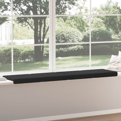 Bench Cushion 4 pcs Sherpa Fabric Black Depth 35 cm