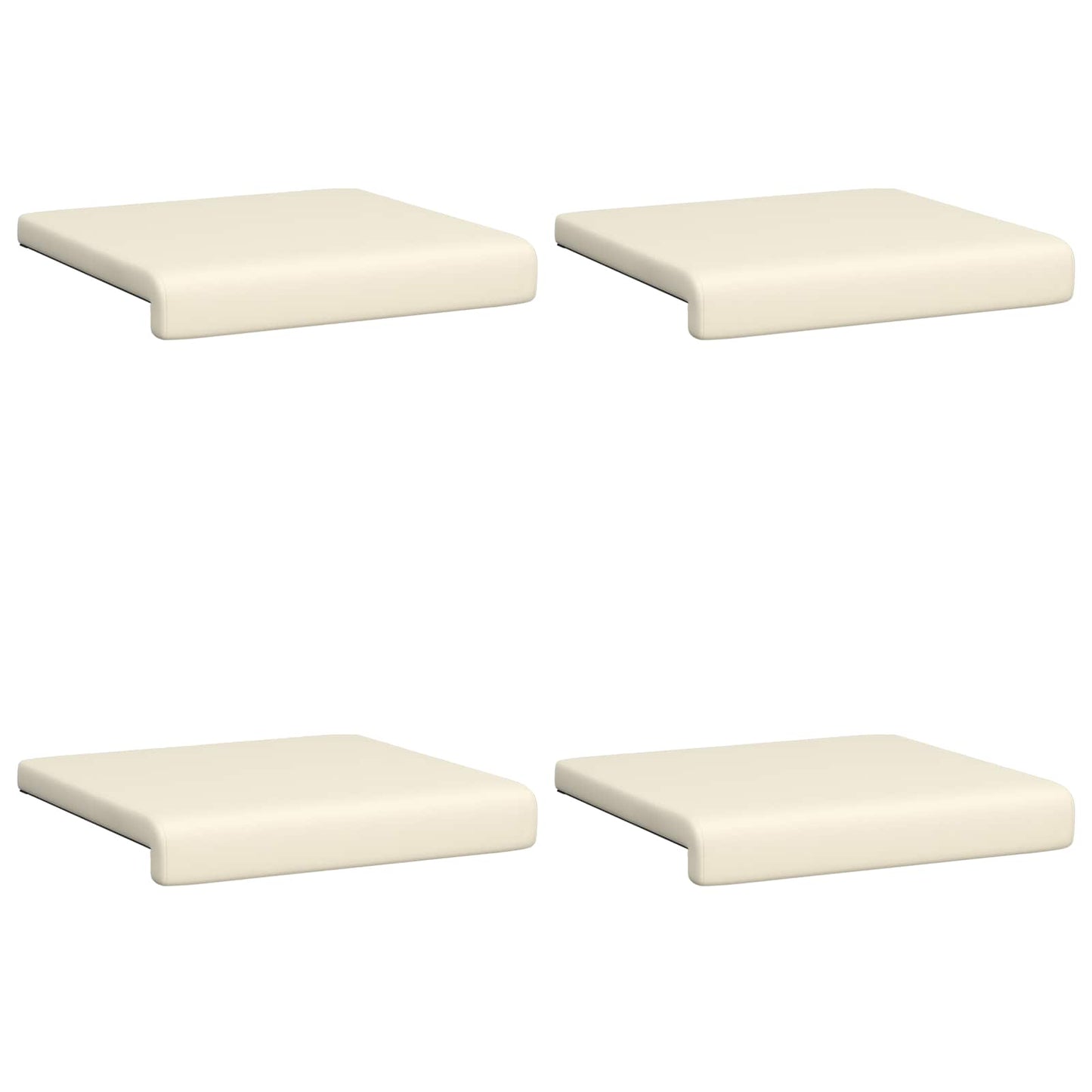 Bench Cushion 4 pcs Textured Velvet Cream Depth 35 cm