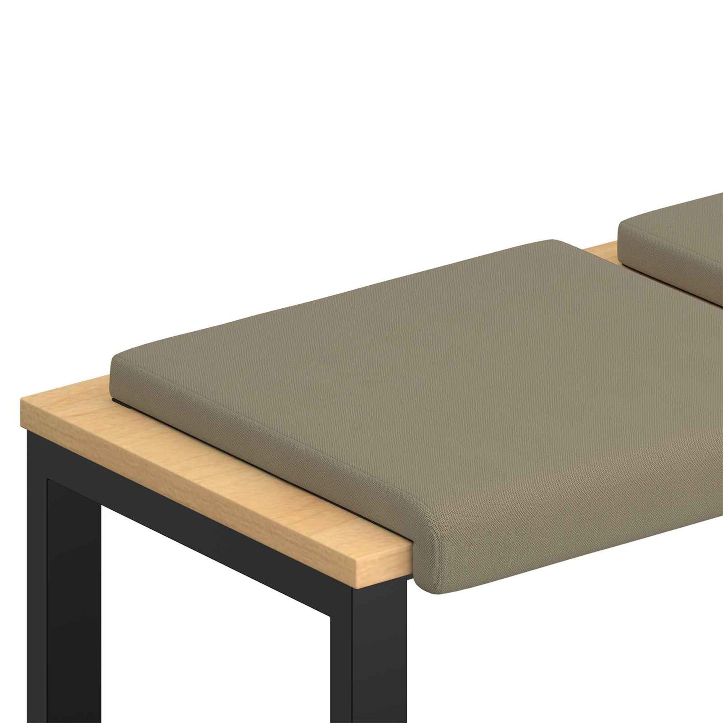 Bench Cushion 4 pcs Textured Velvet Khaki Depth 35 cm