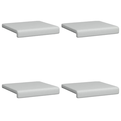 Bench Cushion 4 pcs Textured Velvet Light Grey Depth 35 cm