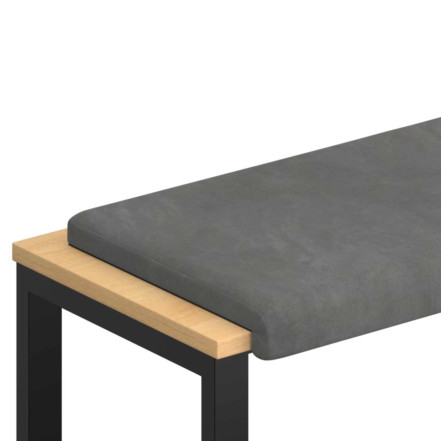 Bench Cushion Velvet Dark Grey Depth 35 cm