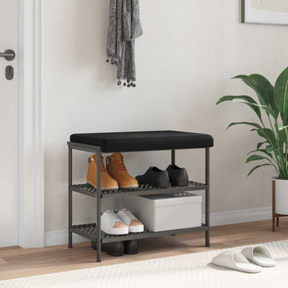 Bench Cushion Velvet Black Depth 35 cm