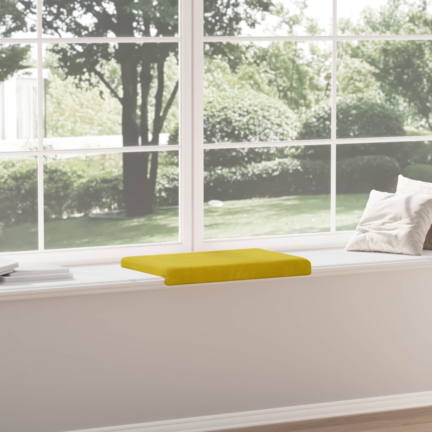 Bench Cushion Velvet Yellow Depth 35 cm