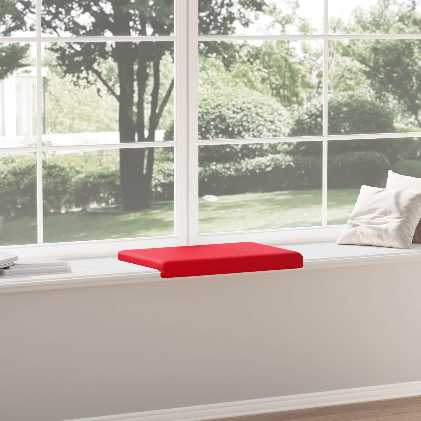 Bench Cushion Faux Leather Red Depth 35 cm