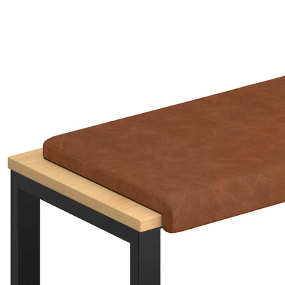 Bench Cushion Faux Leather Brown Depth 35 cm