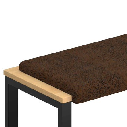 Bench Cushion Faux Suede Fabric Brown Depth 35 cm