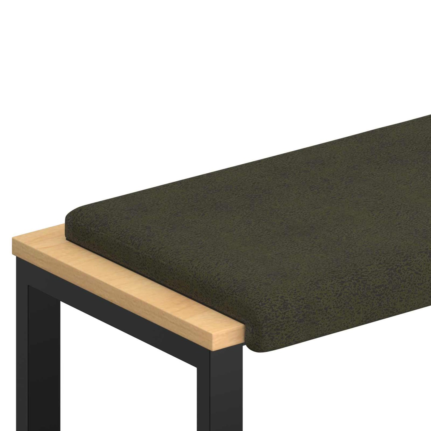 Bench Cushion Faux Suede Fabric Army Green Depth 35 cm
