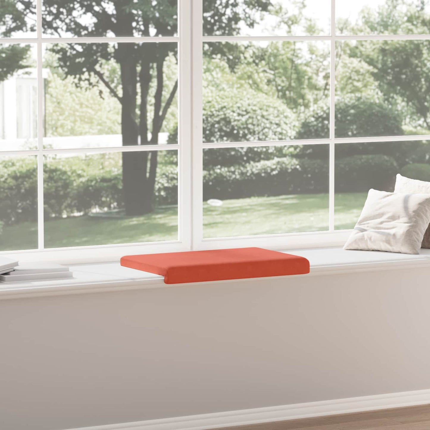 Bench Cushion Corduroy Red Orange Depth 35 cm